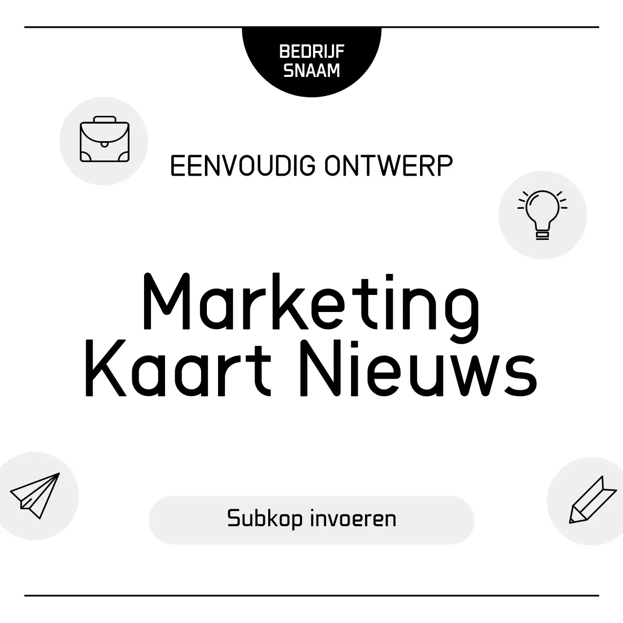 Witte eenvoudige marketingadvertentie