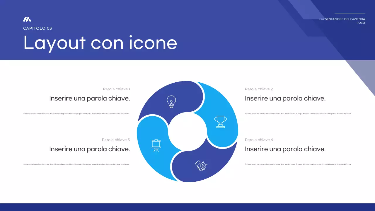 Un semplice report di base in blu e blu navy