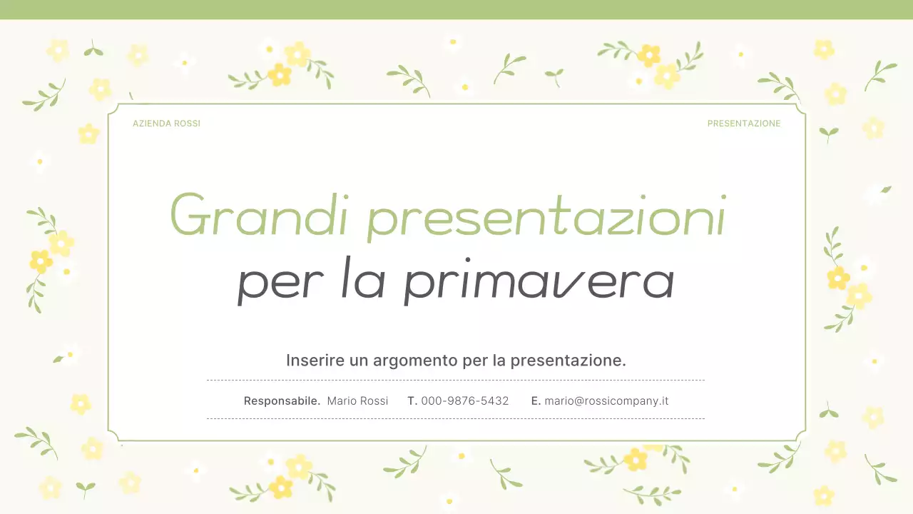 Una proposta per un grazioso fiore primaverile in giallo e verde lime