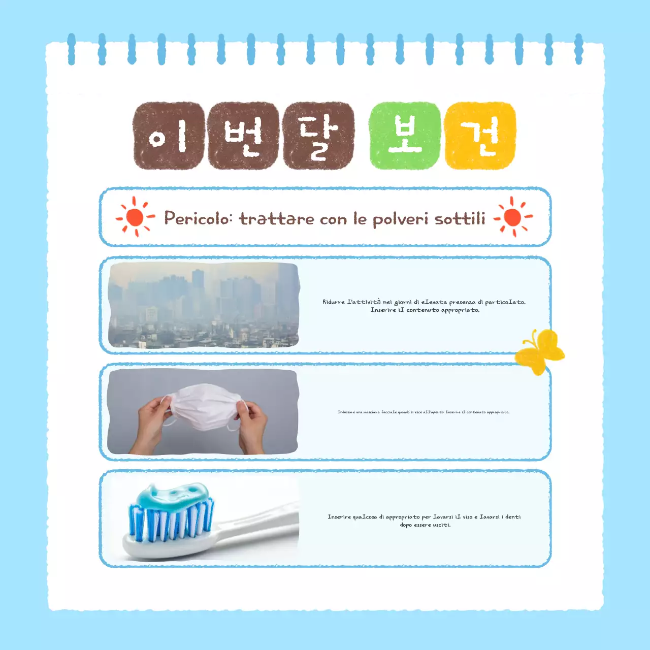 Materiali didattici per bambini azzurri