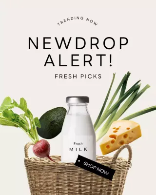 Beige Modern Grocery Promotion Instagram Post