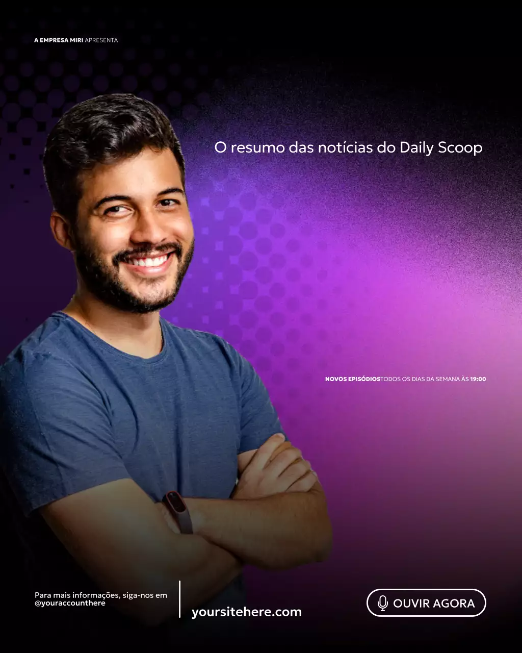 Anúncio do podcast Modern News