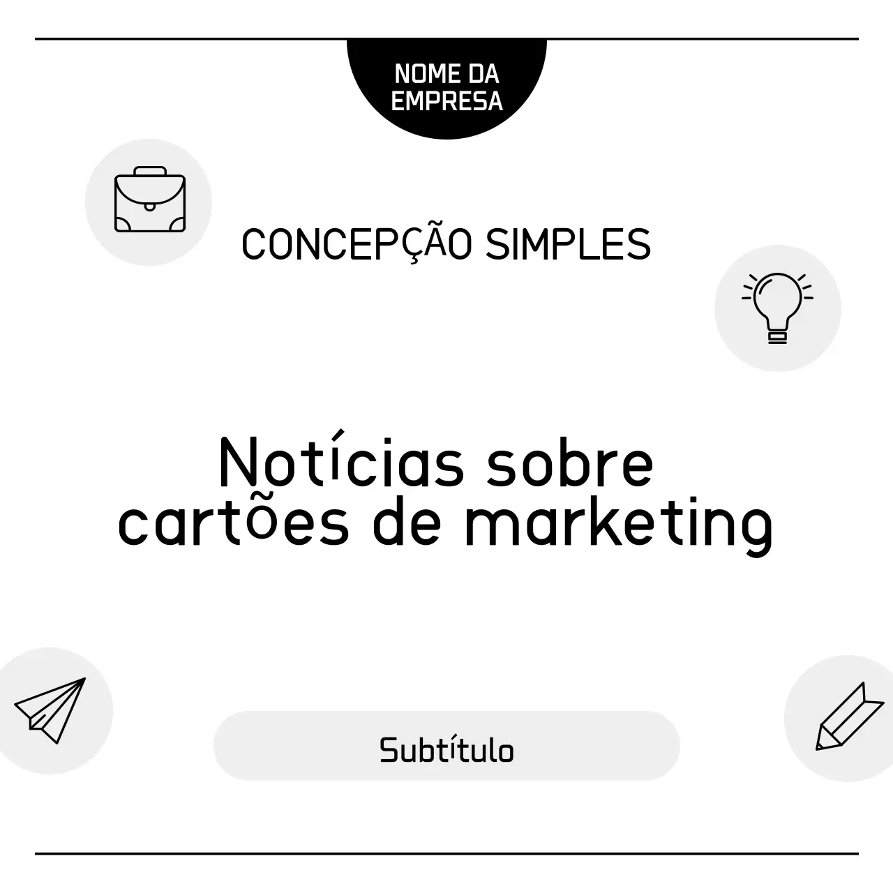 Propaganda de marketing simples e branca