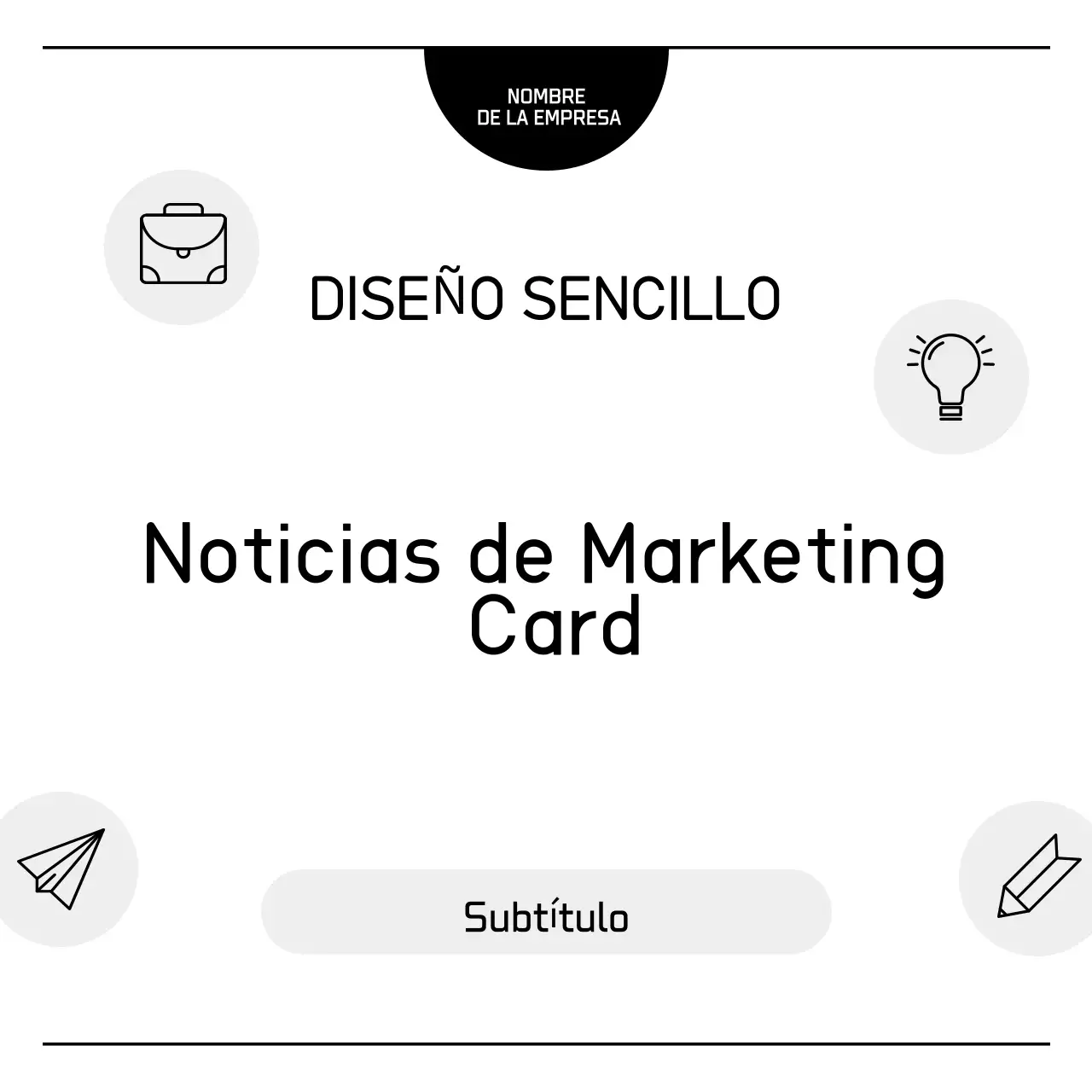 Anuncio de marketing simple en blanco