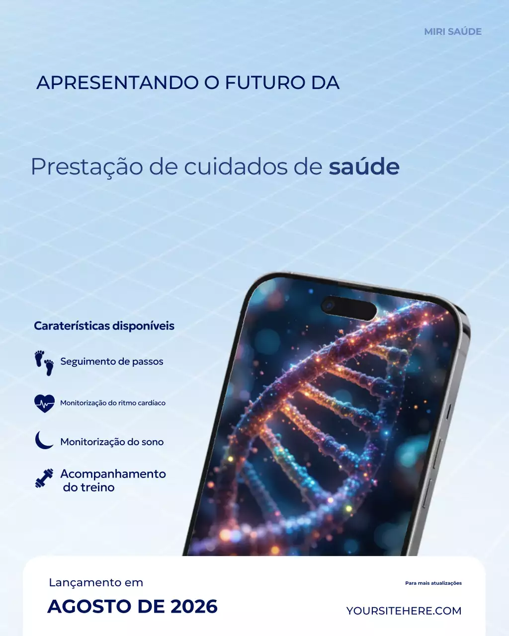 Post do Instagram sobre atualizações de assistência médica verde