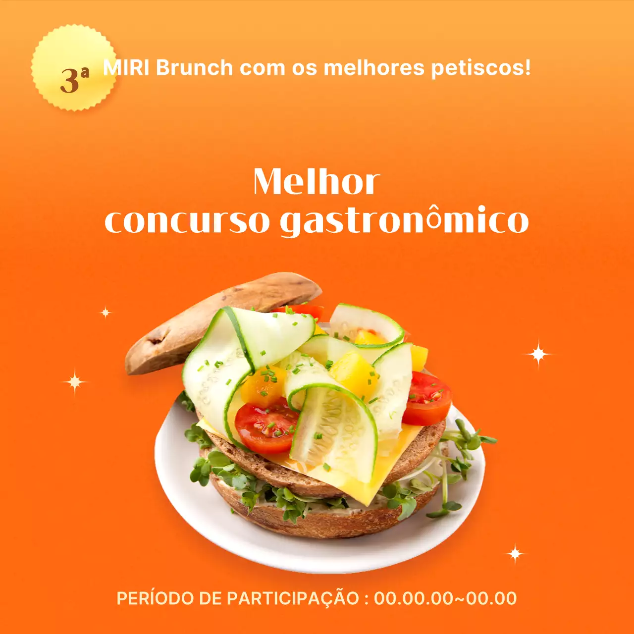 Evento de comida pop laranja