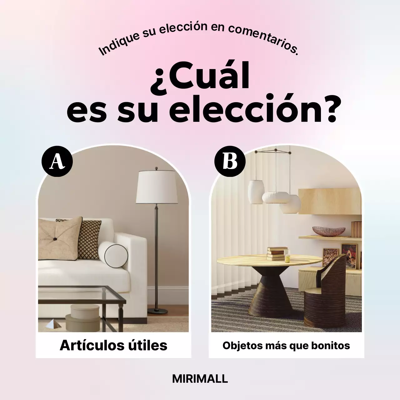 Comparación de interiores modernos en rosa