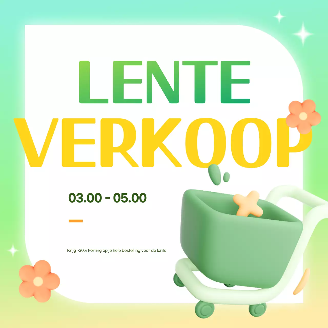 Groene eenvoudige promotionele advertentie