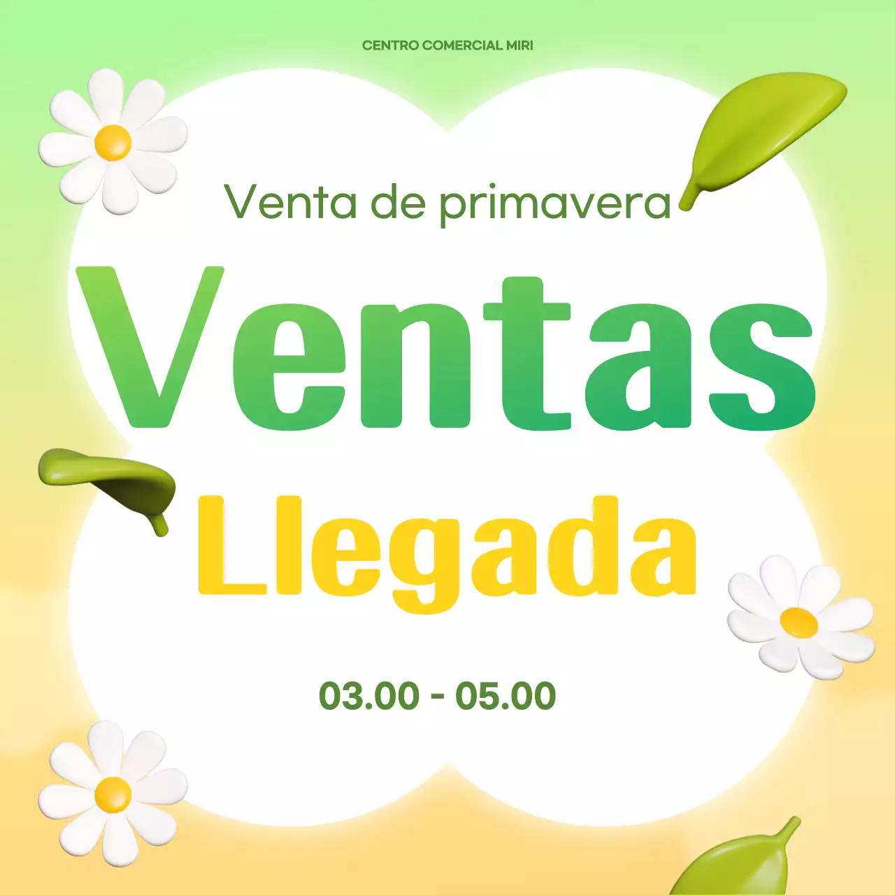 Anuncio promocional simple y verde