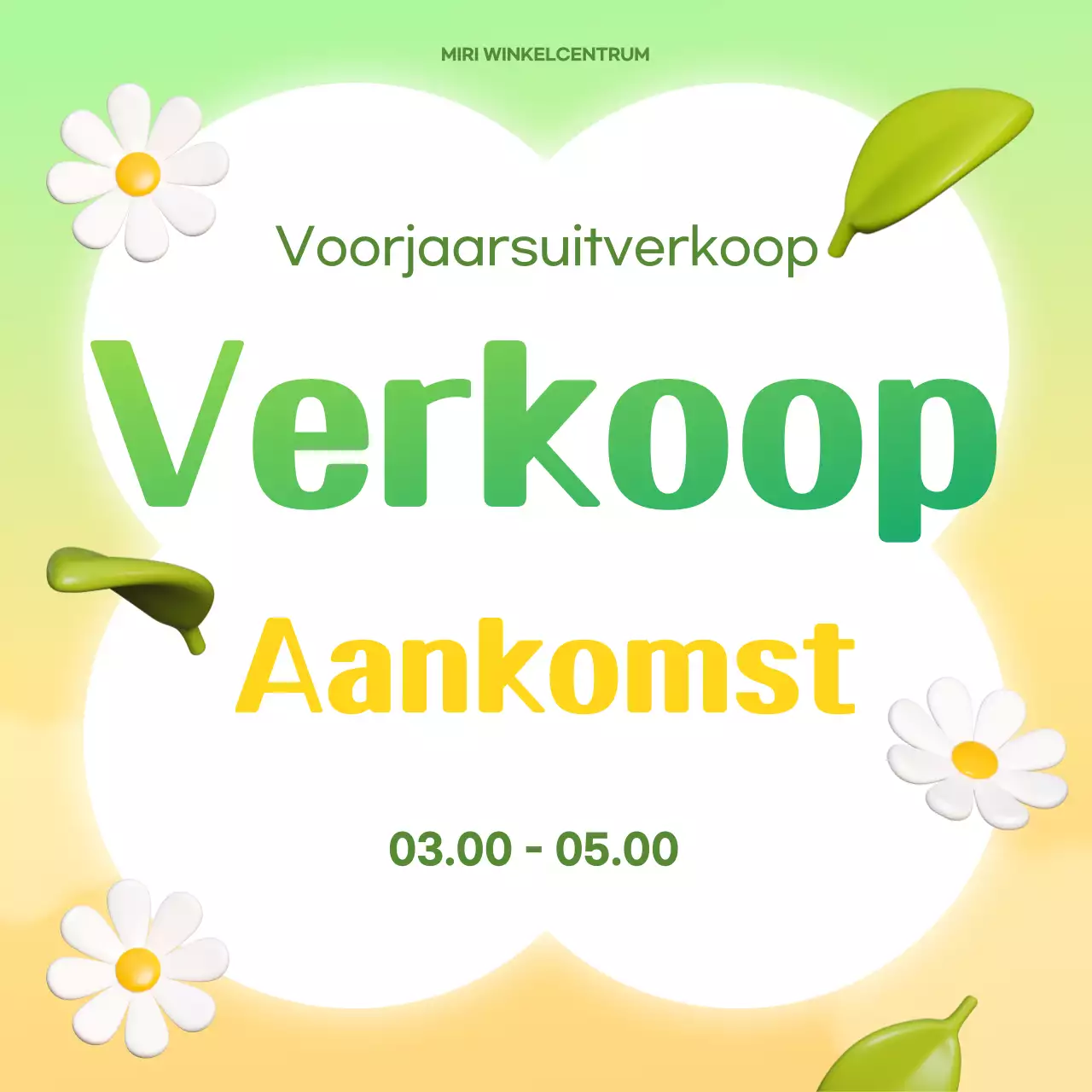 Groene eenvoudige promotionele advertentie