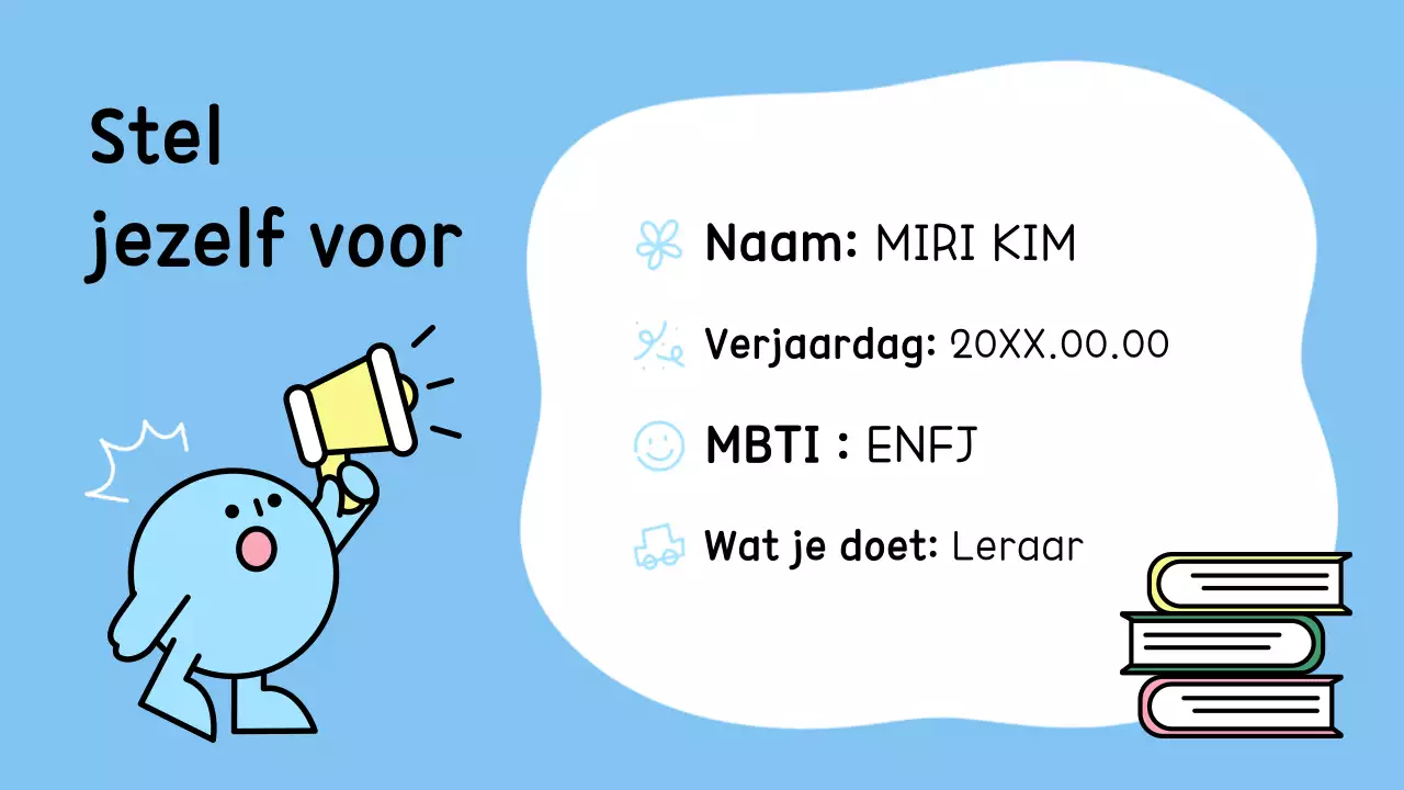 Maak kennis met het schattige blauwe karakter