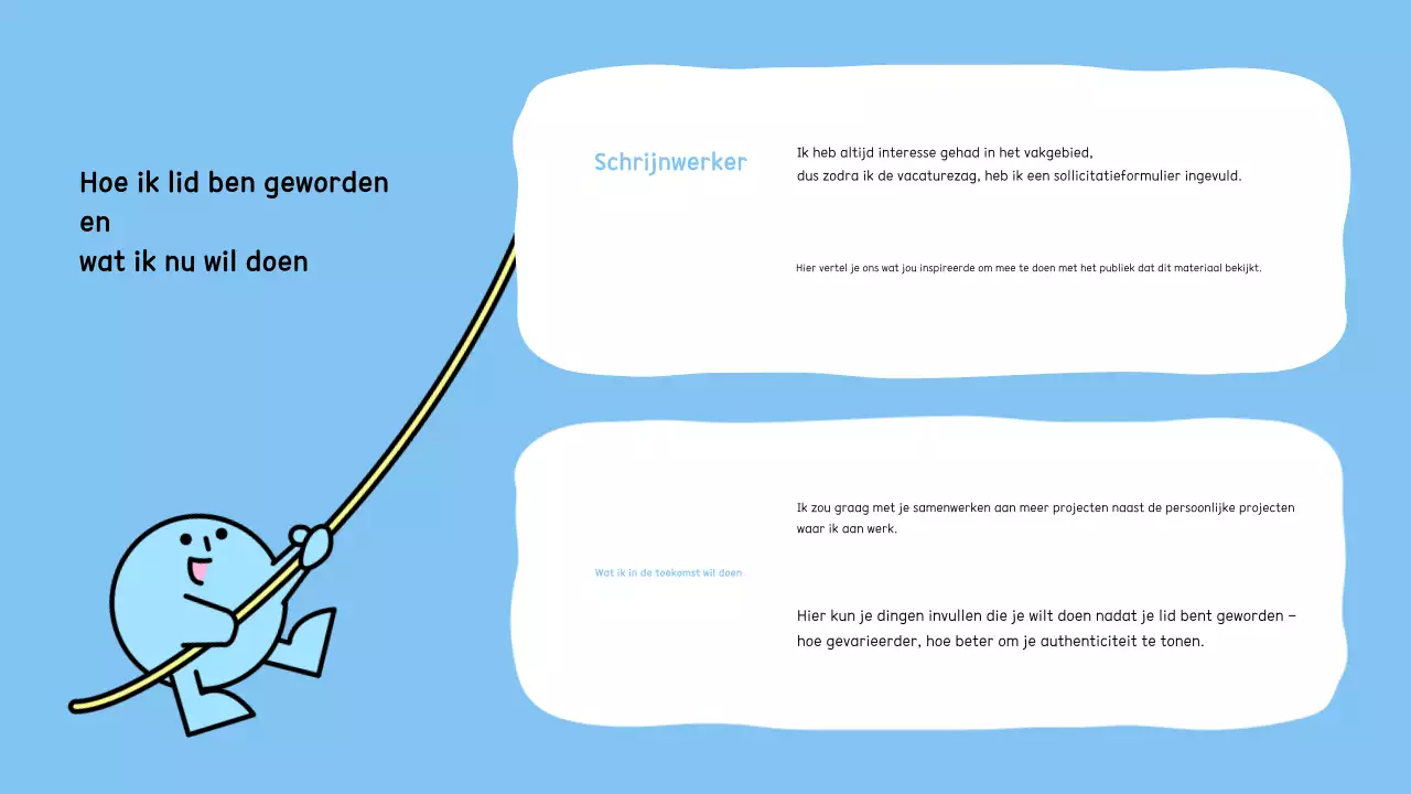 Maak kennis met het schattige blauwe karakter