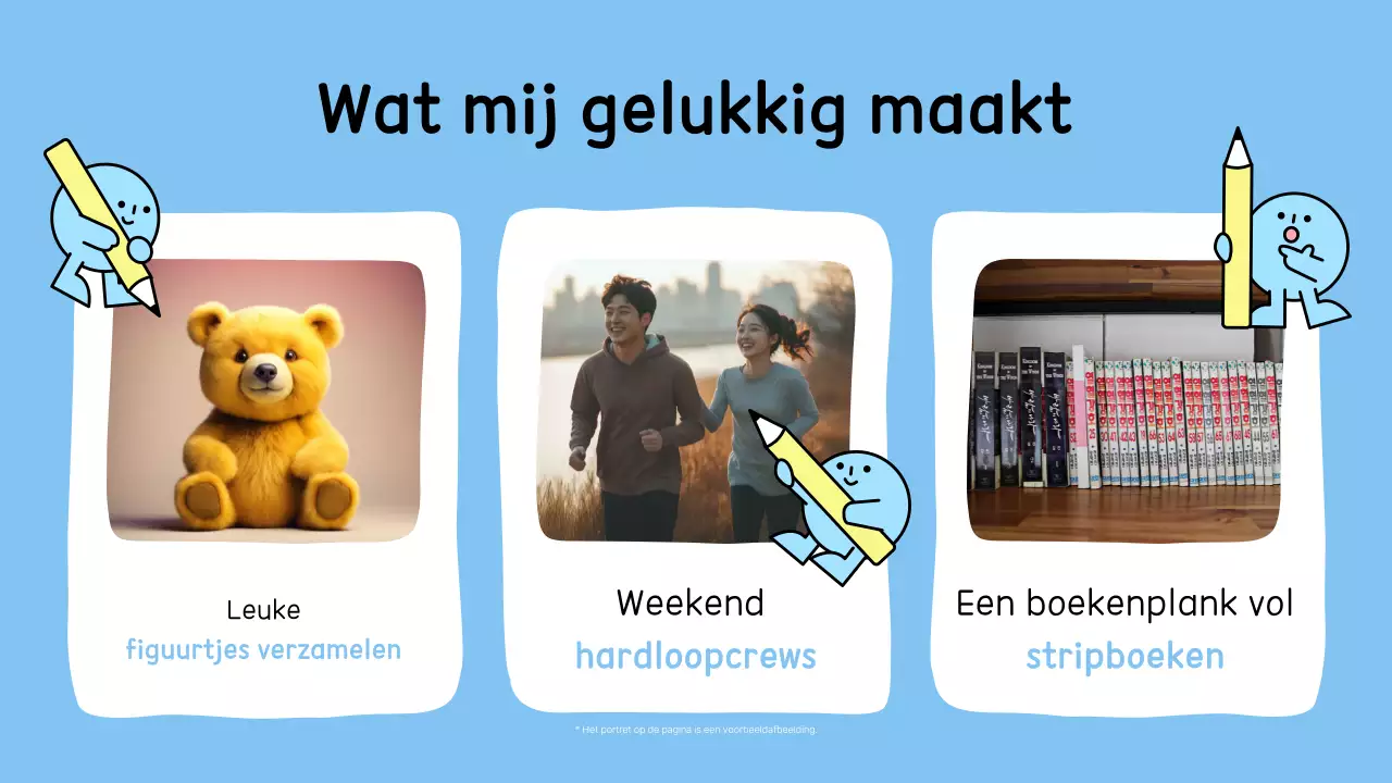 Maak kennis met het schattige blauwe karakter