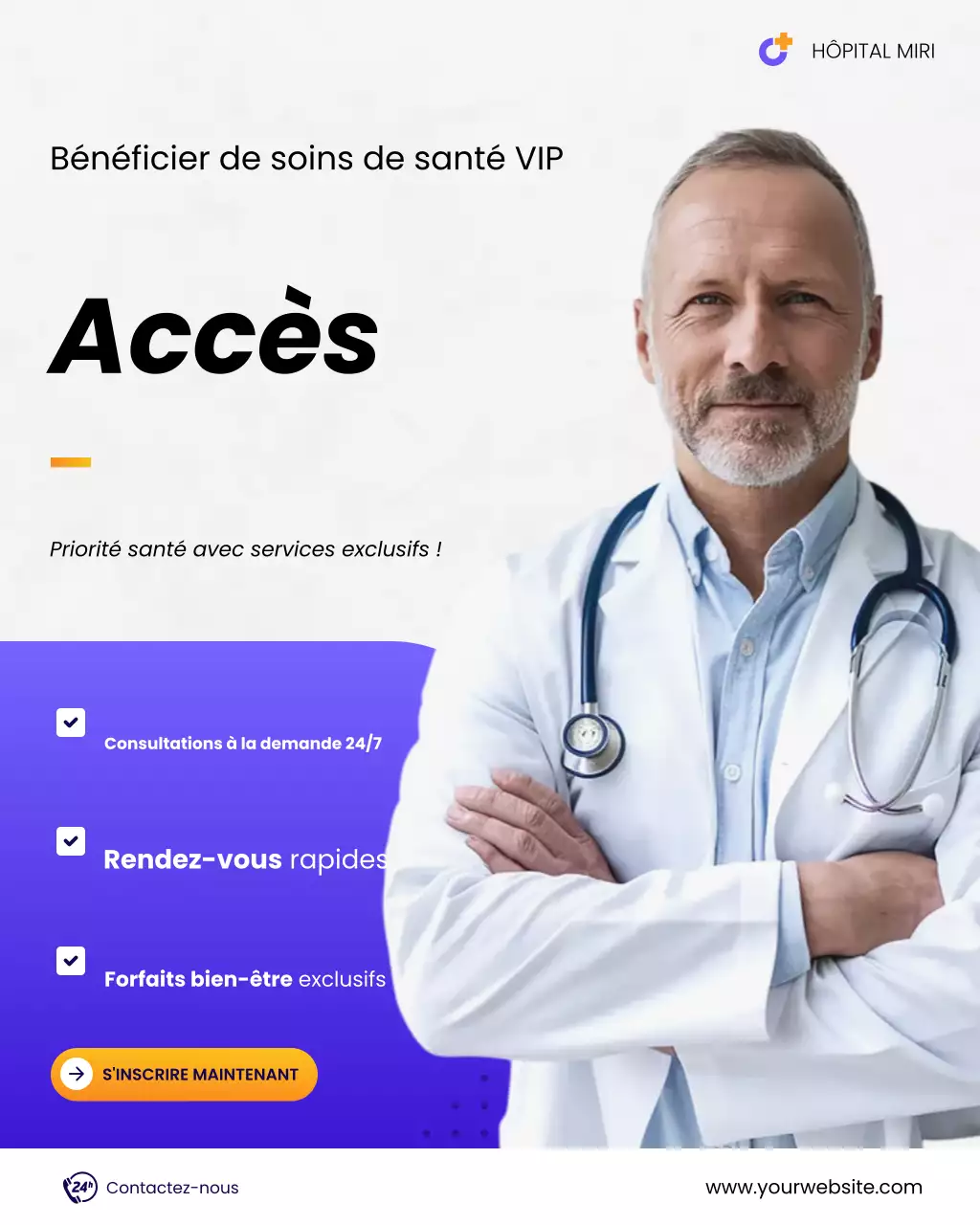 promotion des soins de santé blancs et modernes