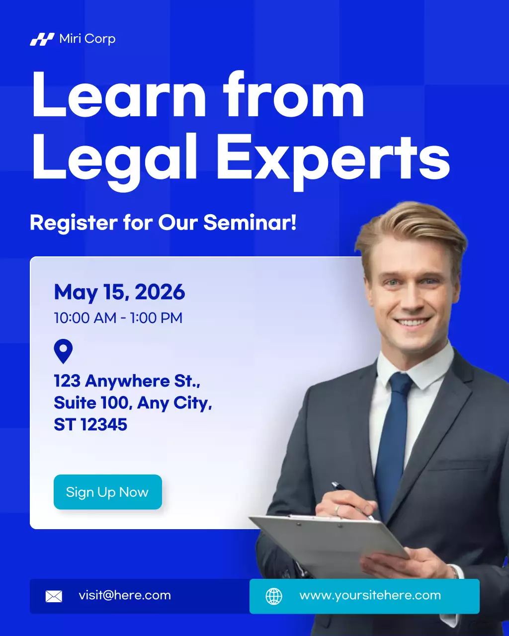 Blue Professional Legal Seminar Invitation Instagram Post