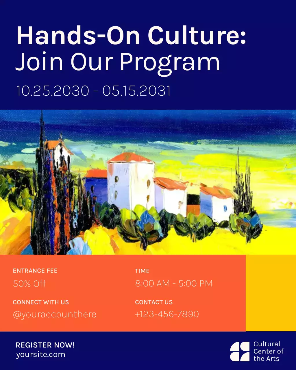 Blue Artistic Cultural Program Announcement Instagram Post