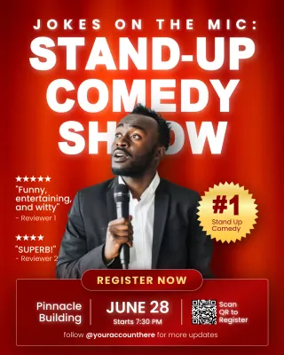Red Bold Comedy Event Promotion Instagram Post