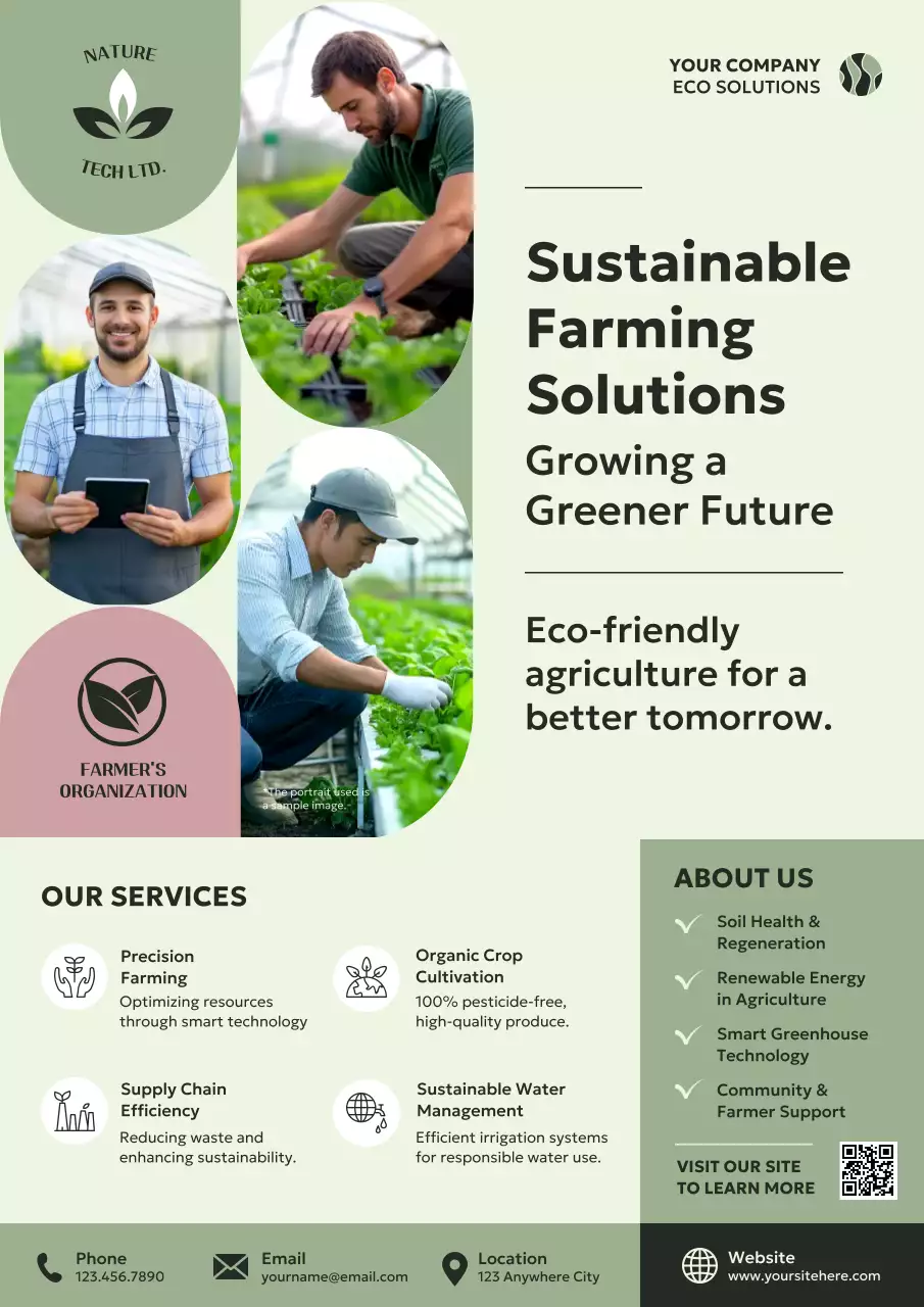 Green Modern Farming Promotion Poster