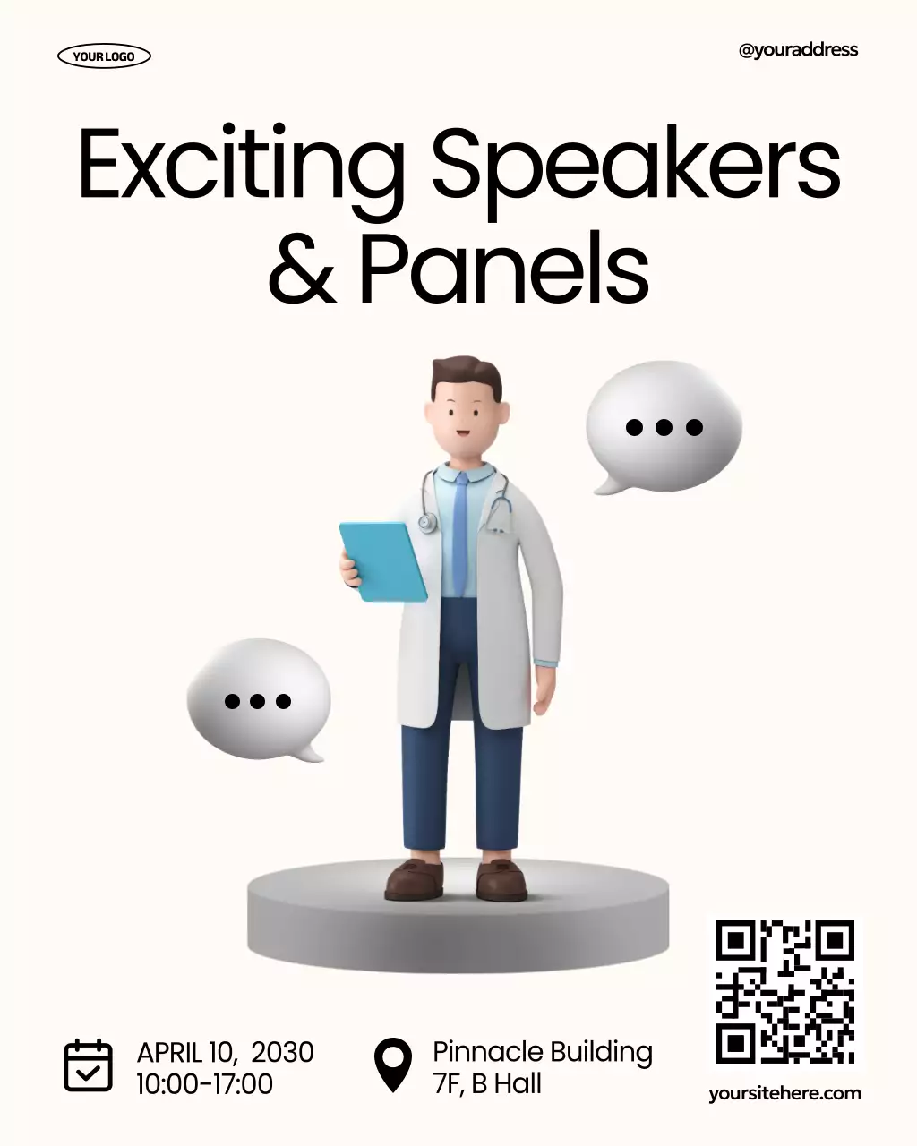 white modern medical event announcement Instagram Post