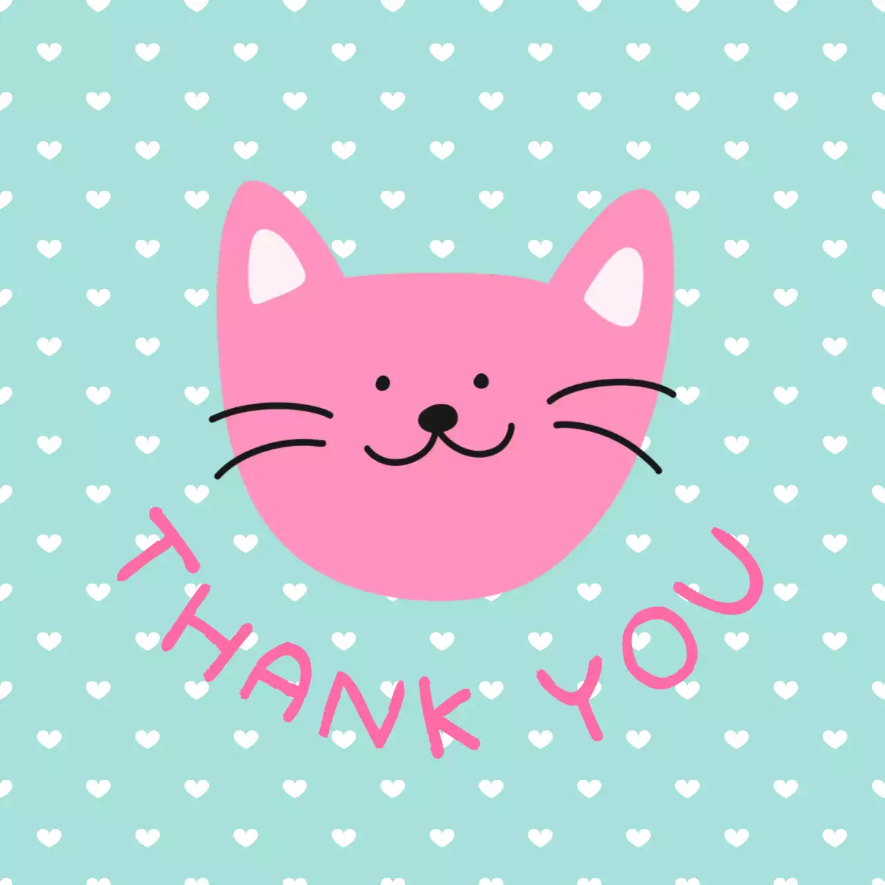 민트 아기자기한 감사 카드