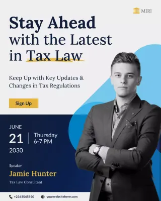 Blue Professional Tax Event Advertisement Instagram Post