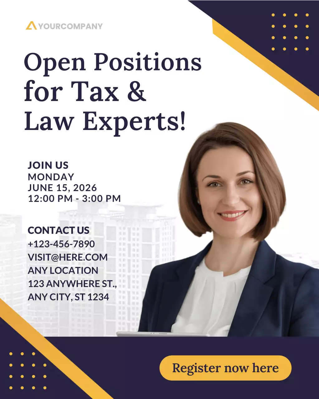 Tax and Law Job Recruitment Announcement Instagram Post