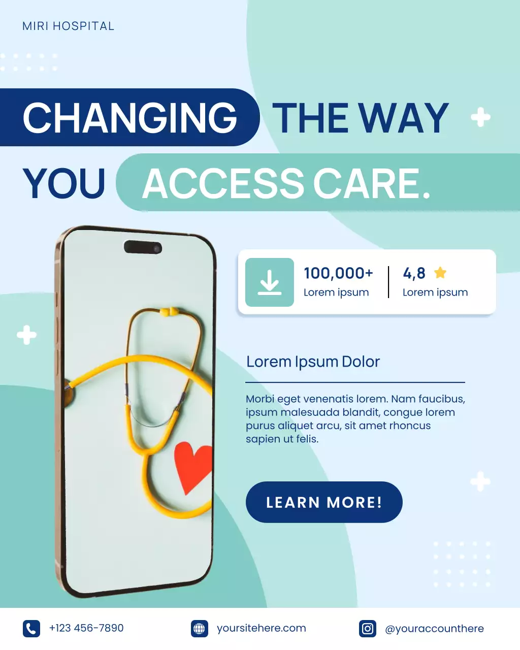 Blue Modern Healthcare Advertisement Instagram Post