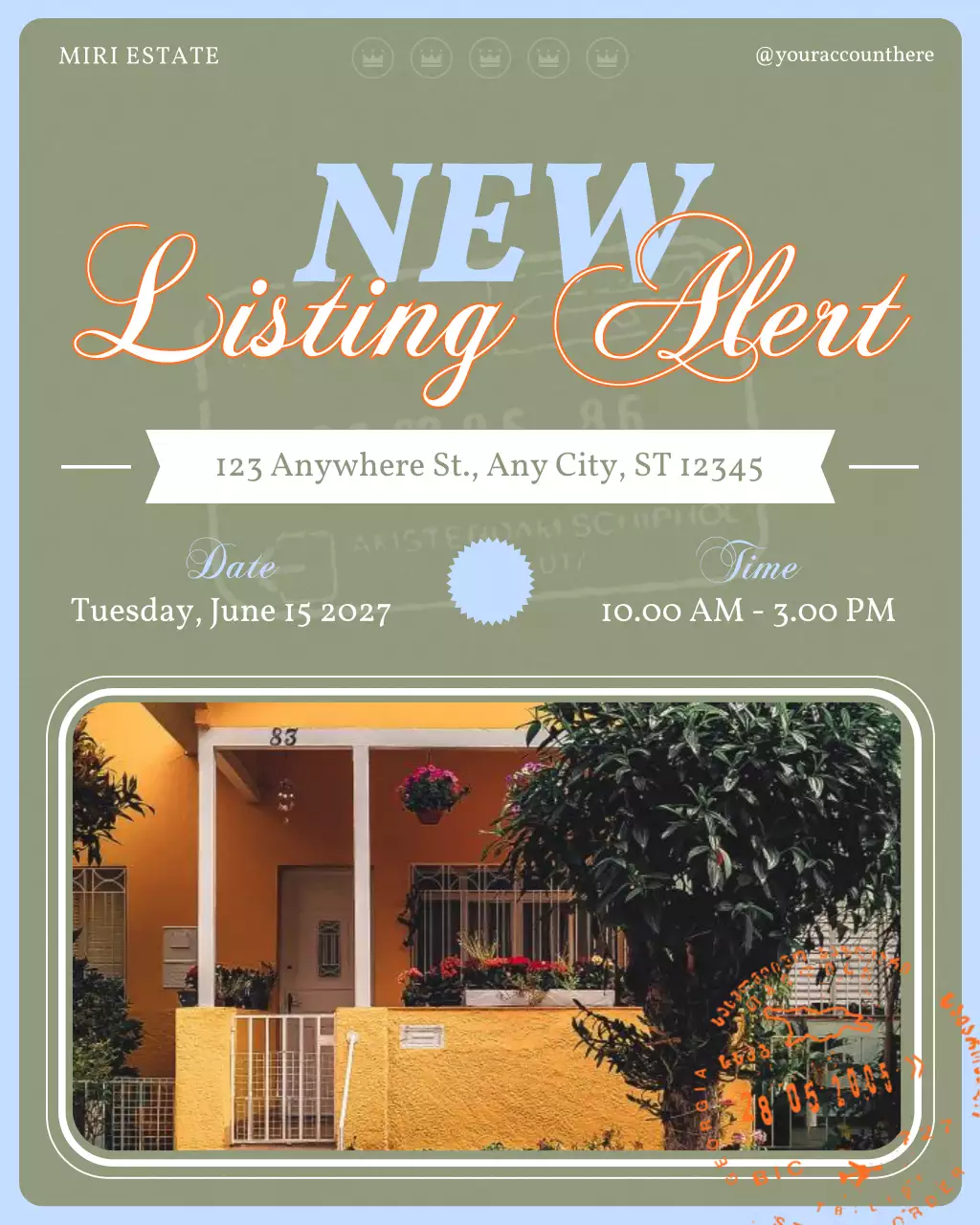 Blue Vintage Real Estate Announcement Instagram Post