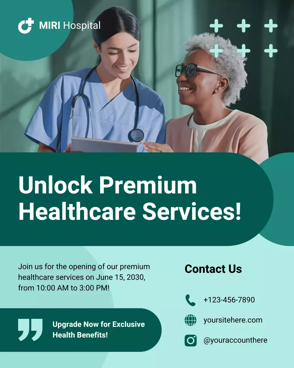 Teal Professional Geometric Healthcare Membership Promotion Instagram Post