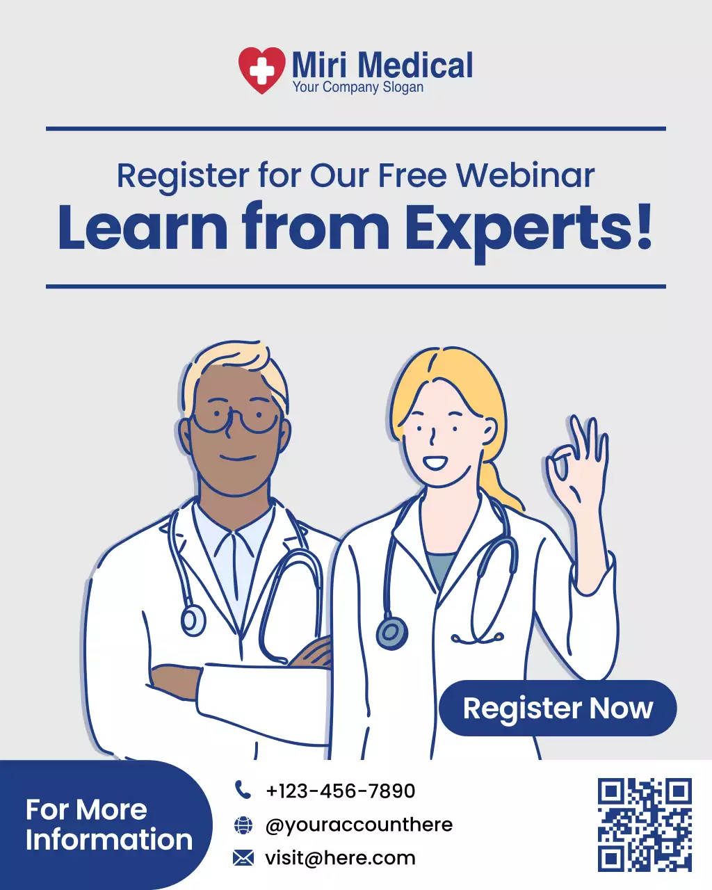 Blue Modern Medical Invitation Instagram Post