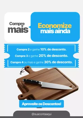 Cartaz promocional de cozinha moderna azul
