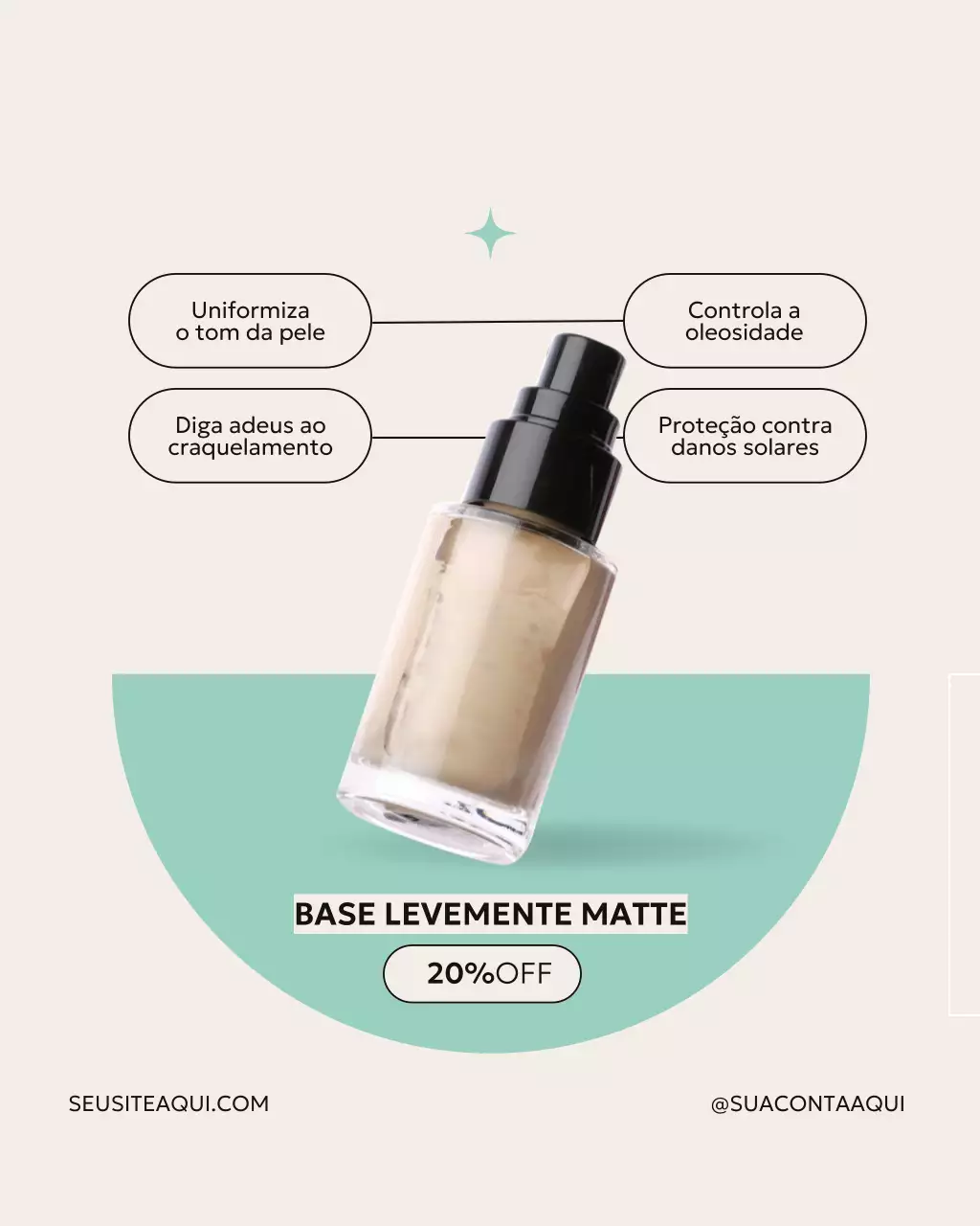 Publicação de anúncio de cuidados com a pele elegante bege no Instagram