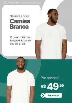 Cartaz promocional de moda minimalista branco