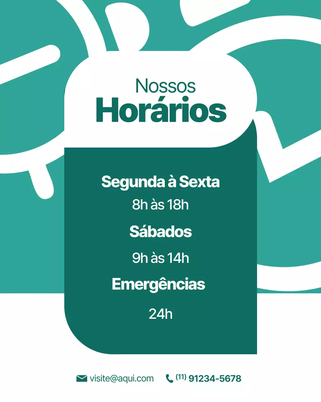 Postagem no Instagram sobre o horário de funcionamento do Teal Modern