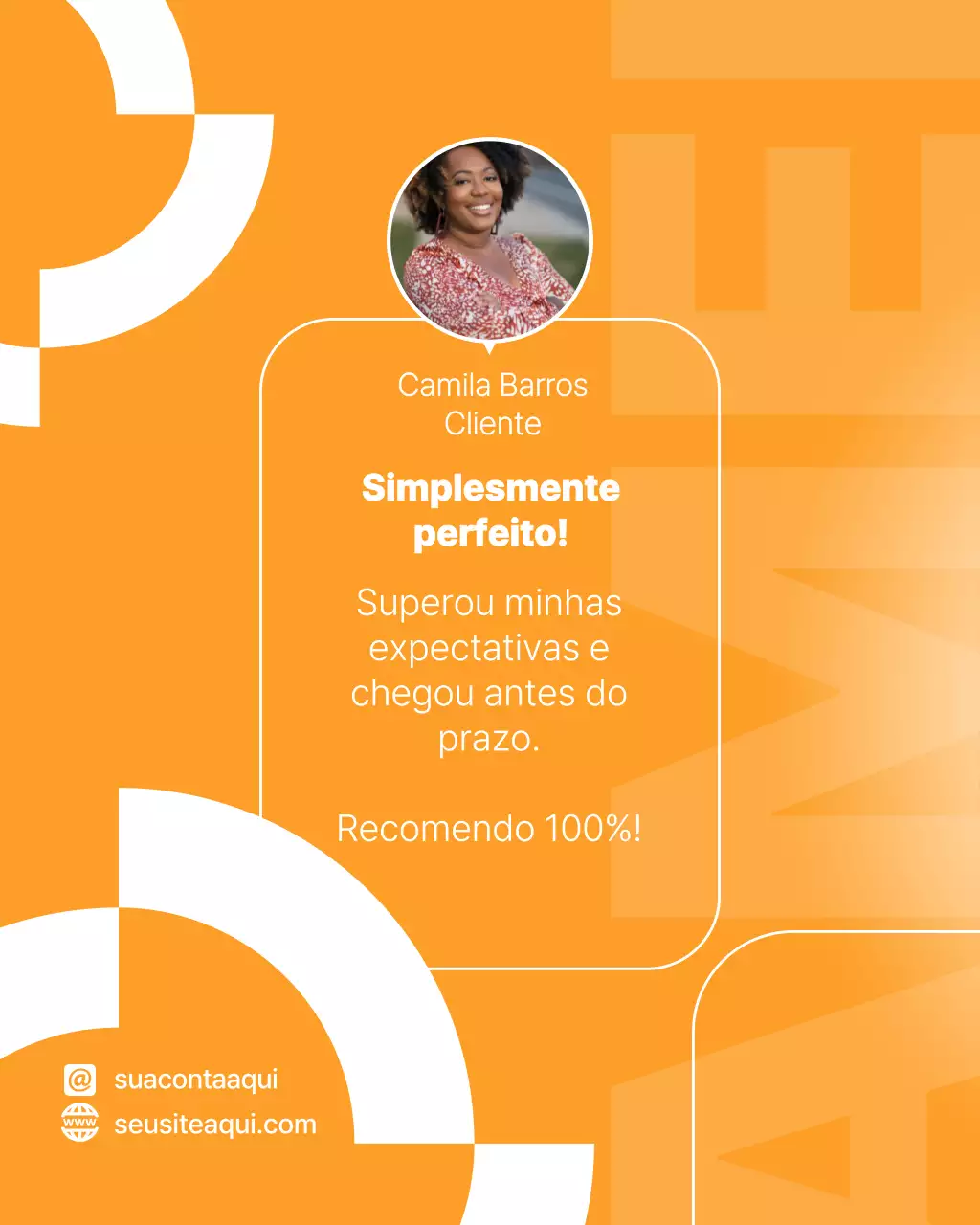 Avaliação do cliente da Orange Modern - Publicação no Instagram