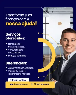 Postagem no Instagram de promoção financeira profissional da Marinha