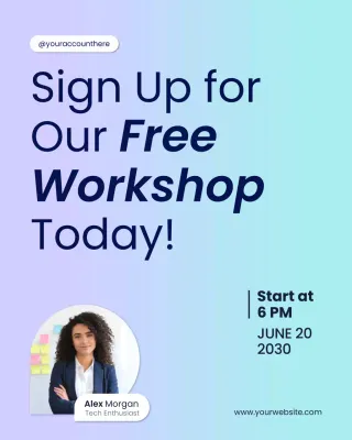 Blue Modern Workshop Invitation Instagram Post