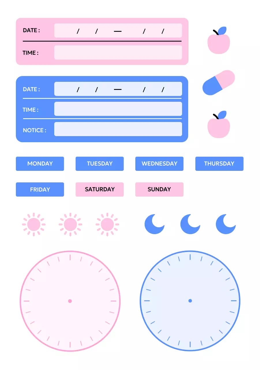 파스텔 색감을 활용한 아기자기한 다이어리 스티커