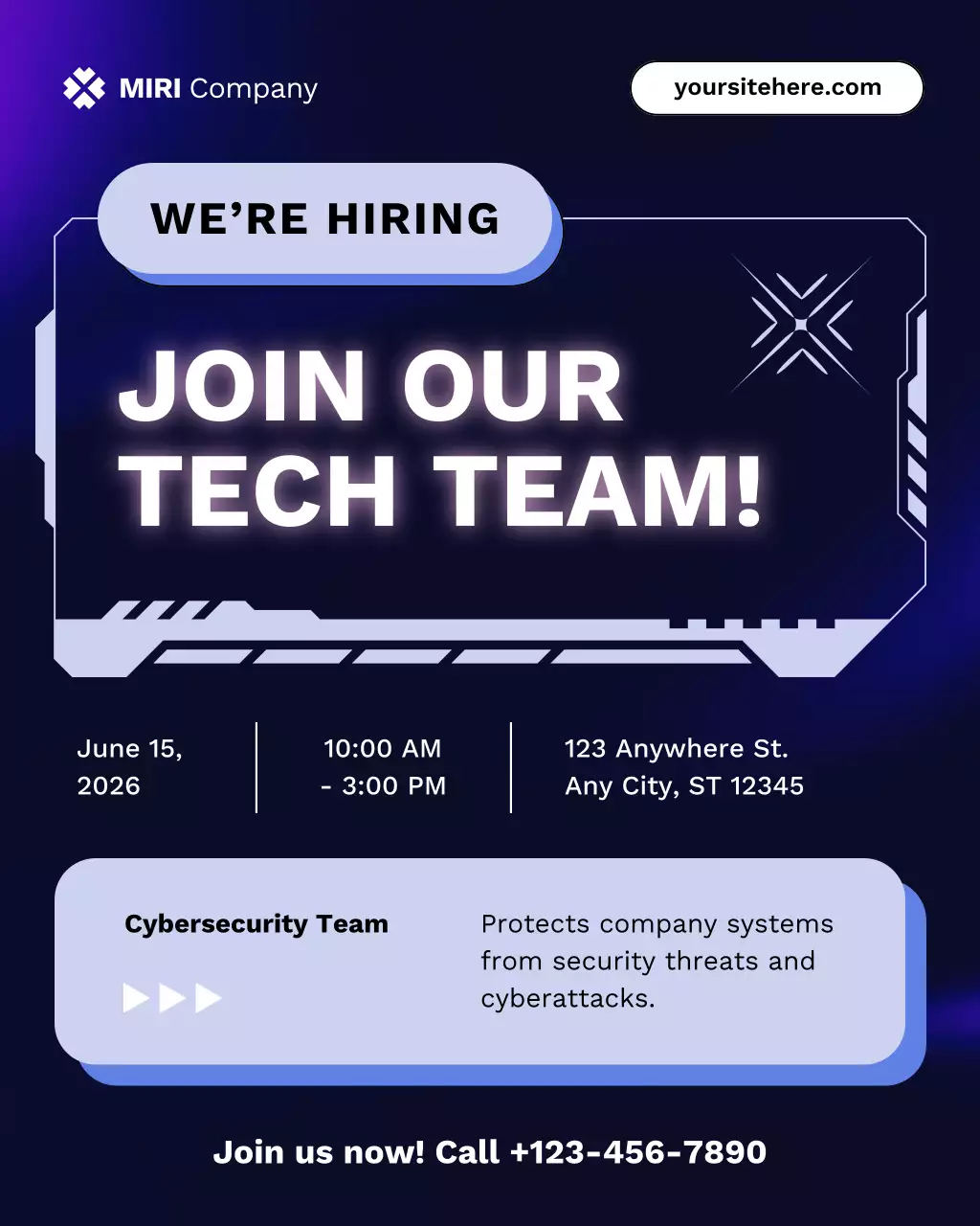 Purple Flat Modern Job Recruitment Announcement Instagram Post