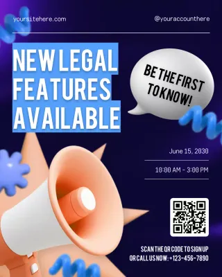 Blue and Orange 3D Modern Legal Service Updates Announcement Instagram Post