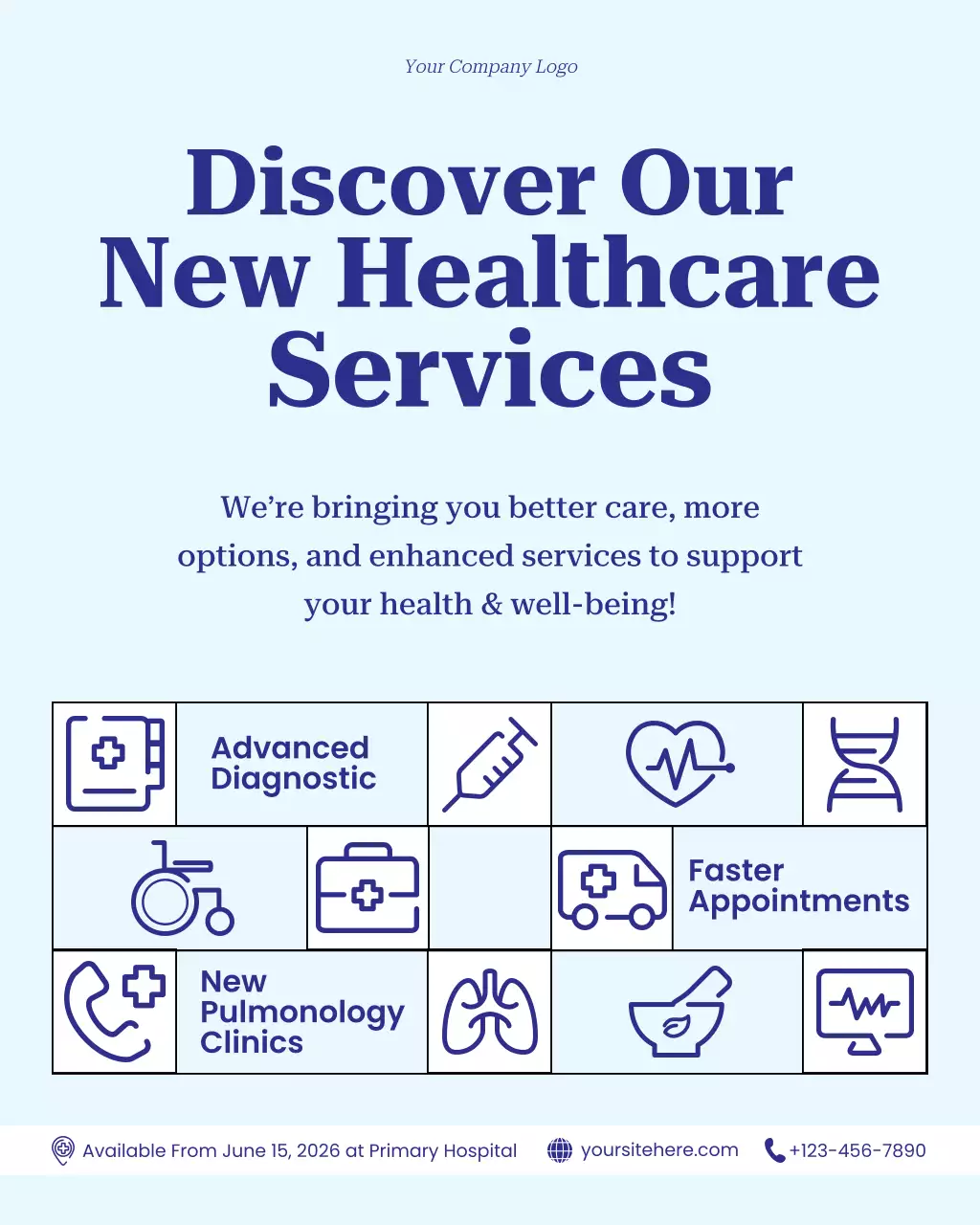 Blue Modern and Clean Healthcare Service Promotion Instagram Post