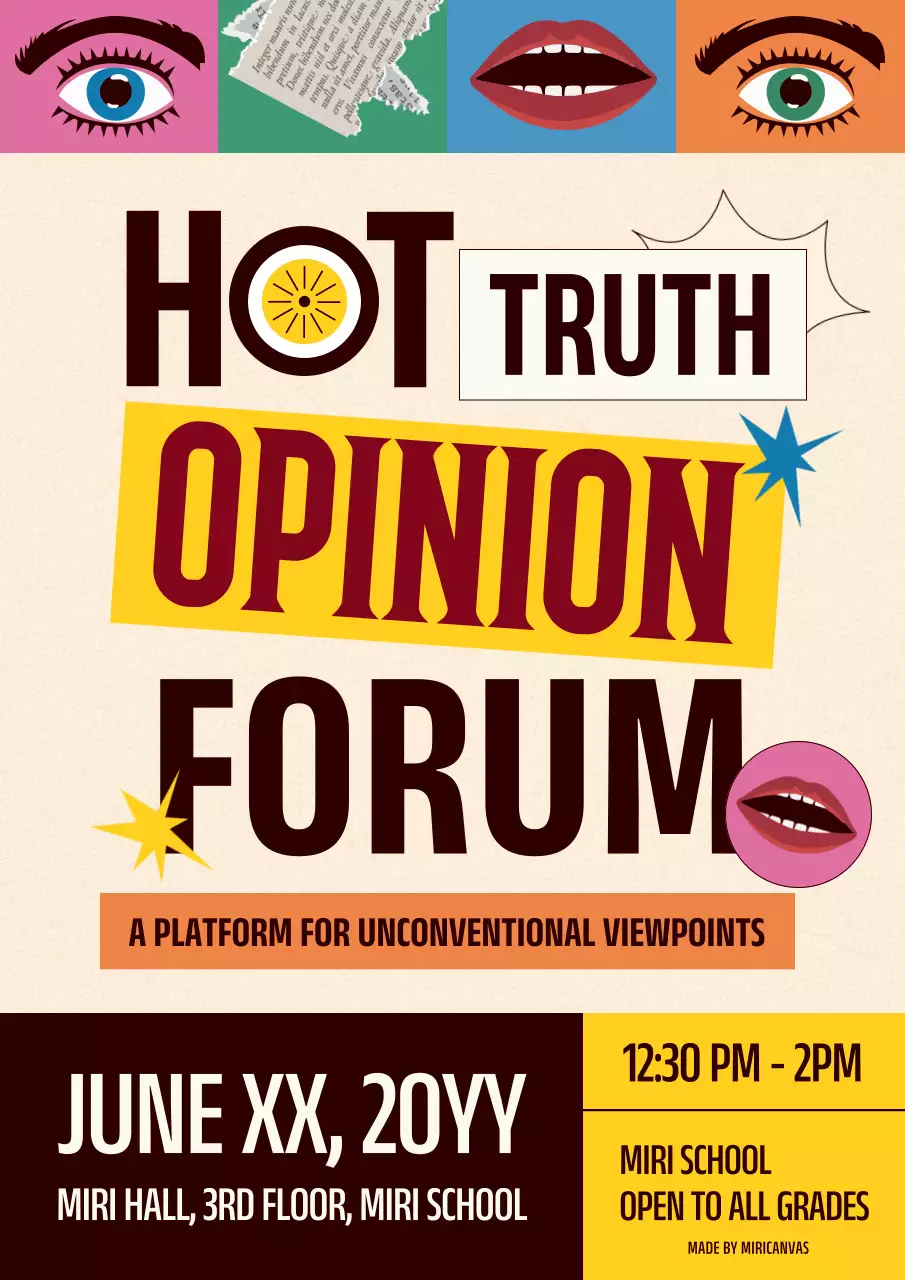 Colorful Retro Opinion Forum Poster