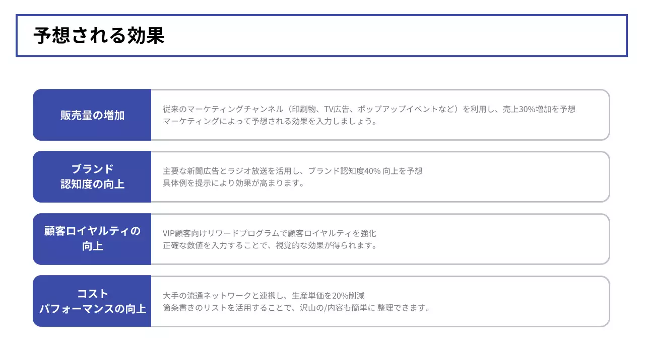 青 シンプル マーケティング 企画書