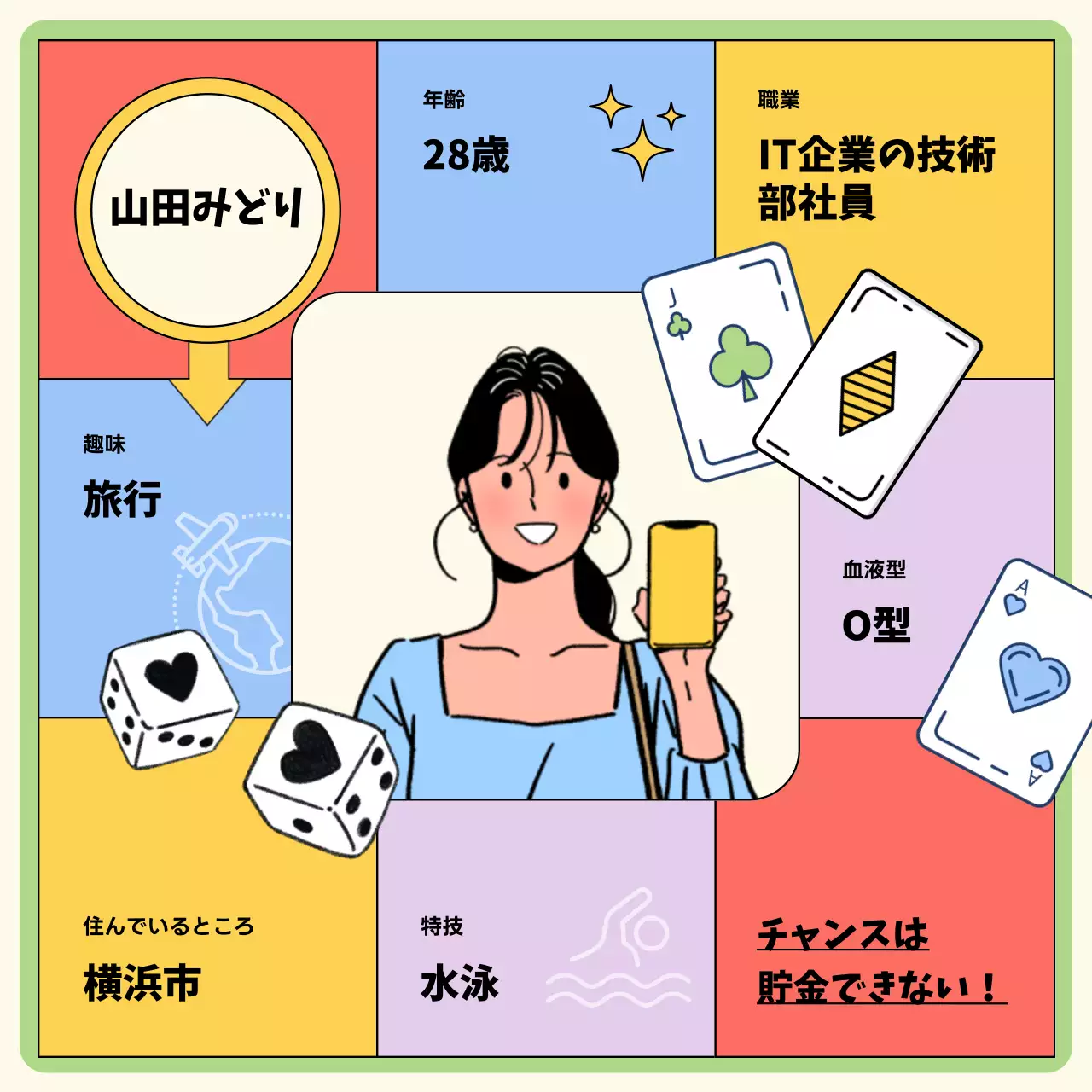 カラフル かわいい 自己紹介 カード