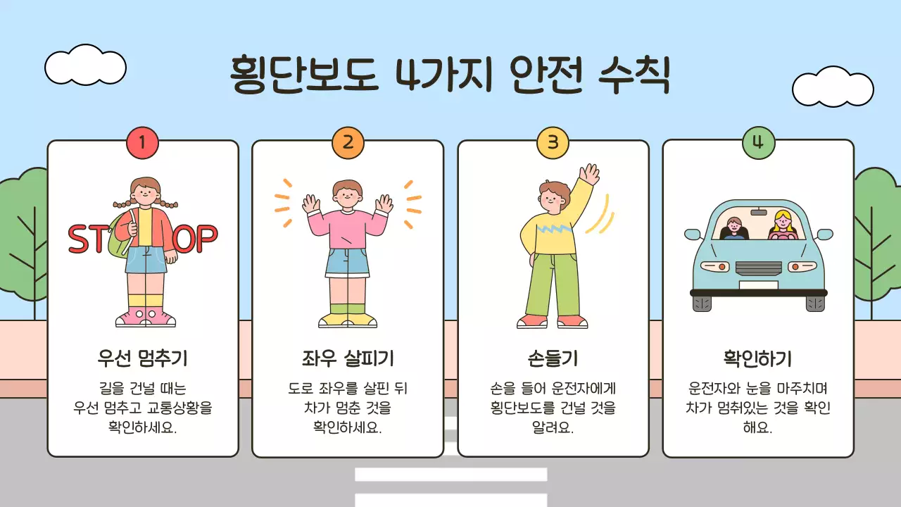 노랑 아기자기한 안전 교육 안내