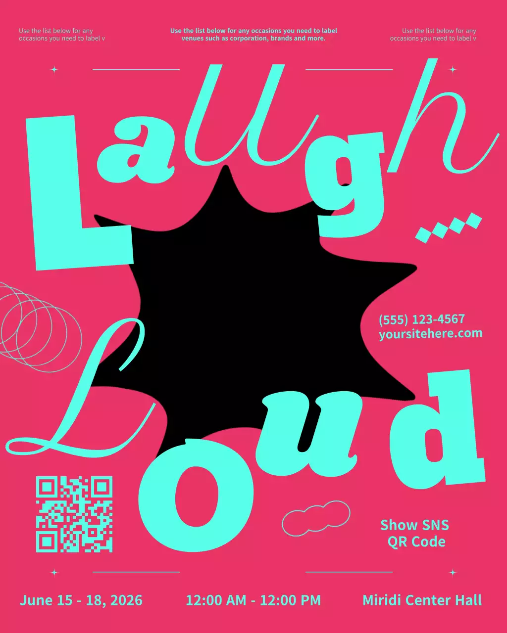 Pink Retro Comedy Event Announcement Instagram Post