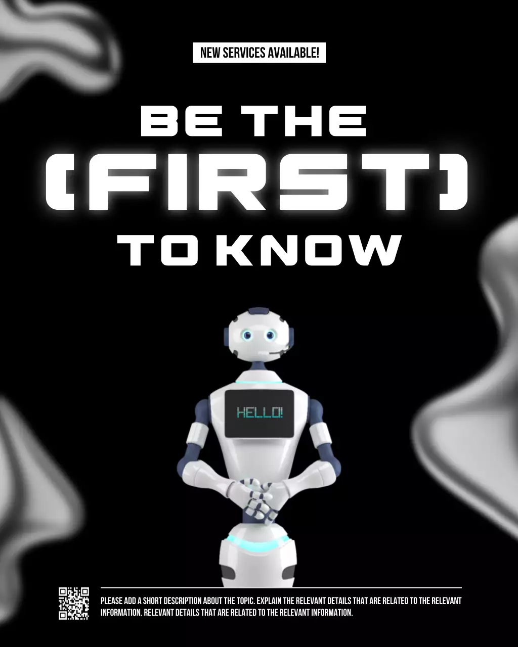 Black Futuristic Robot Announcement Instagram Post