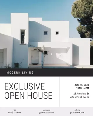 White Modern Real Estate Open House Invitation Instagram Post