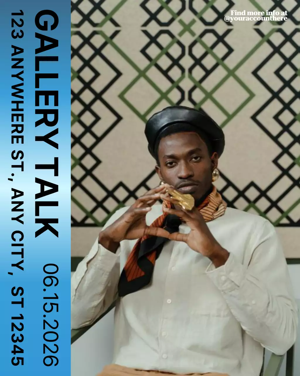 Blue Modern Art Exhibition Instagram Post