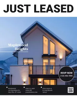 Black and White Minimalist Real Estate Lease Promotion Instagram Post